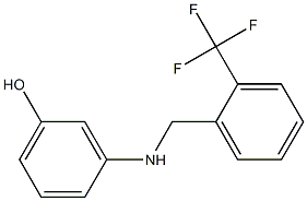 3-({[2-(trifluoromethyl)phenyl]methyl}amino)phenol Struktur