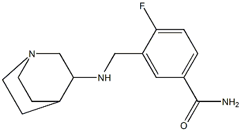 3-({1-azabicyclo[2.2.2]octan-3-ylamino}methyl)-4-fluorobenzamide Struktur