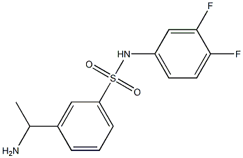 3-(1-aminoethyl)-N-(3,4-difluorophenyl)benzene-1-sulfonamide Struktur