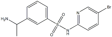 3-(1-aminoethyl)-N-(5-bromopyridin-2-yl)benzene-1-sulfonamide Struktur