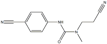 3-(2-cyanoethyl)-1-(4-cyanophenyl)-3-methylurea Struktur