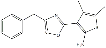 3-(3-benzyl-1,2,4-oxadiazol-5-yl)-4,5-dimethylthiophen-2-amine Struktur