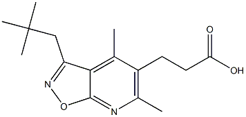 3-(4,6-dimethyl-3-neopentylisoxazolo[5,4-b]pyridin-5-yl)propanoic acid Struktur