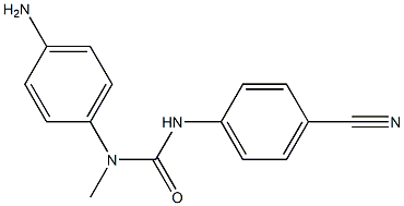 3-(4-aminophenyl)-1-(4-cyanophenyl)-3-methylurea Struktur