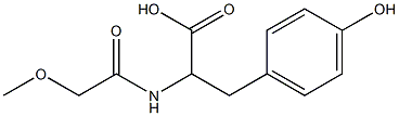 3-(4-hydroxyphenyl)-2-[(methoxyacetyl)amino]propanoic acid Struktur