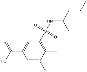 3,4-dimethyl-5-(pentan-2-ylsulfamoyl)benzoic acid Struktur