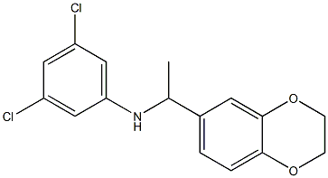 3,5-dichloro-N-[1-(2,3-dihydro-1,4-benzodioxin-6-yl)ethyl]aniline Struktur