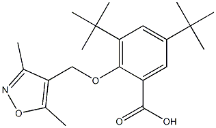 3,5-Di-tert-butyl-2-(3,5-dimethyl-isoxazol-4-ylmethoxy)-benzoic acid Struktur