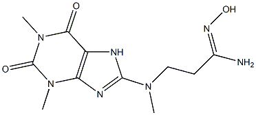 3-[(1,3-dimethyl-2,6-dioxo-2,3,6,7-tetrahydro-1H-purin-8-yl)(methyl)amino]-N'-hydroxypropanimidamide Struktur