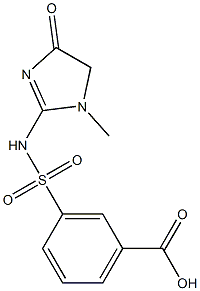 3-[(1-methyl-4-oxo-4,5-dihydro-1H-imidazol-2-yl)sulfamoyl]benzoic acid Struktur