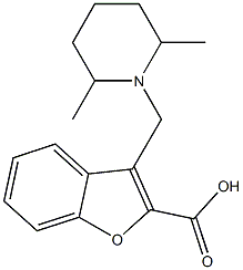 3-[(2,6-dimethylpiperidin-1-yl)methyl]-1-benzofuran-2-carboxylic acid Struktur