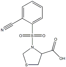 3-[(2-cyanobenzene)sulfonyl]-1,3-thiazolidine-4-carboxylic acid Struktur