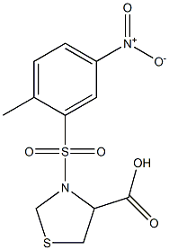 3-[(2-methyl-5-nitrobenzene)sulfonyl]-1,3-thiazolidine-4-carboxylic acid Struktur