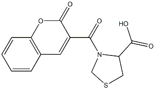 3-[(2-oxo-2H-chromen-3-yl)carbonyl]-1,3-thiazolidine-4-carboxylic acid Struktur