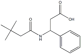 3-[(3,3-dimethylbutanoyl)amino]-3-phenylpropanoic acid Struktur