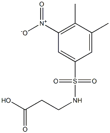 3-[(3,4-dimethyl-5-nitrobenzene)sulfonamido]propanoic acid Struktur