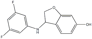 3-[(3,5-difluorophenyl)amino]-2,3-dihydro-1-benzofuran-6-ol Struktur