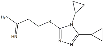 3-[(4,5-dicyclopropyl-4H-1,2,4-triazol-3-yl)sulfanyl]propanimidamide Struktur