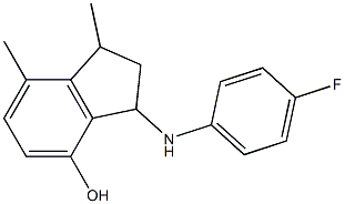 3-[(4-fluorophenyl)amino]-1,7-dimethyl-2,3-dihydro-1H-inden-4-ol Struktur