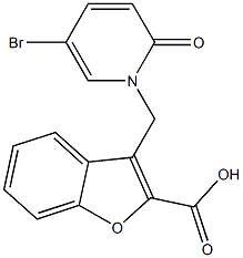 3-[(5-bromo-2-oxo-1,2-dihydropyridin-1-yl)methyl]-1-benzofuran-2-carboxylic acid Struktur