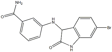 3-[(6-bromo-2-oxo-2,3-dihydro-1H-indol-3-yl)amino]benzamide Struktur