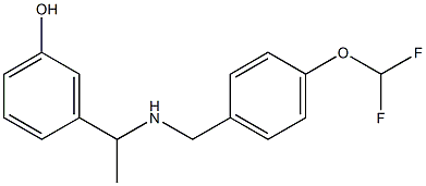 3-[1-({[4-(difluoromethoxy)phenyl]methyl}amino)ethyl]phenol Struktur