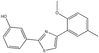 3-[4-(2-methoxy-5-methylphenyl)-1,3-thiazol-2-yl]phenol Struktur