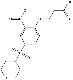 3-[4-(morpholin-4-ylsulfonyl)-2-nitrophenoxy]propanoic acid Struktur