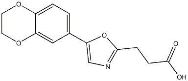 3-[5-(2,3-dihydro-1,4-benzodioxin-6-yl)-1,3-oxazol-2-yl]propanoic acid Struktur