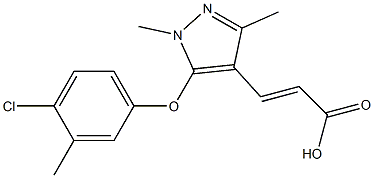 3-[5-(4-chloro-3-methylphenoxy)-1,3-dimethyl-1H-pyrazol-4-yl]prop-2-enoic acid Struktur