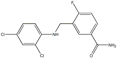 3-{[(2,4-dichlorophenyl)amino]methyl}-4-fluorobenzamide Struktur