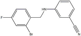 3-{[(2-bromo-4-fluorophenyl)methyl]amino}benzonitrile Struktur