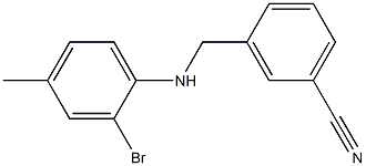 3-{[(2-bromo-4-methylphenyl)amino]methyl}benzonitrile Struktur