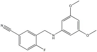 3-{[(3,5-dimethoxyphenyl)amino]methyl}-4-fluorobenzonitrile Struktur