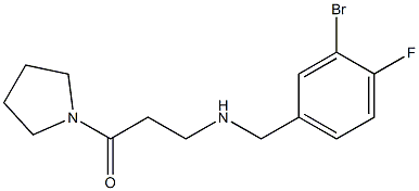 3-{[(3-bromo-4-fluorophenyl)methyl]amino}-1-(pyrrolidin-1-yl)propan-1-one Struktur