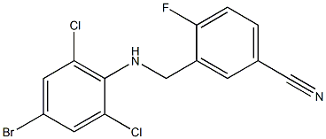 3-{[(4-bromo-2,6-dichlorophenyl)amino]methyl}-4-fluorobenzonitrile Struktur