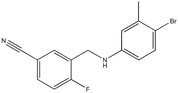 3-{[(4-bromo-3-methylphenyl)amino]methyl}-4-fluorobenzonitrile Struktur