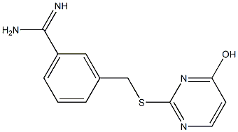 3-{[(4-hydroxypyrimidin-2-yl)sulfanyl]methyl}benzene-1-carboximidamide Struktur