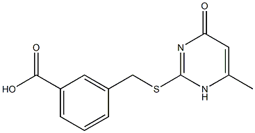 3-{[(6-methyl-4-oxo-1,4-dihydropyrimidin-2-yl)thio]methyl}benzoic acid Struktur