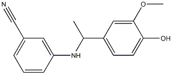 3-{[1-(4-hydroxy-3-methoxyphenyl)ethyl]amino}benzonitrile Struktur