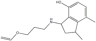 3-{[3-(ethenyloxy)propyl]amino}-1,7-dimethyl-2,3-dihydro-1H-inden-4-ol Struktur