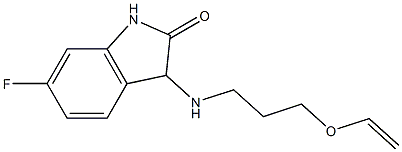 3-{[3-(ethenyloxy)propyl]amino}-6-fluoro-2,3-dihydro-1H-indol-2-one Struktur