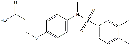 3-{4-[[(3,4-dimethylphenyl)sulfonyl](methyl)amino]phenoxy}propanoic acid Struktur