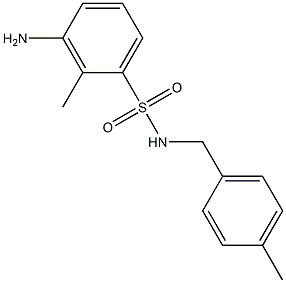 3-amino-2-methyl-N-[(4-methylphenyl)methyl]benzene-1-sulfonamide Struktur