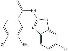 3-amino-4-chloro-N-(6-chloro-1,3-benzothiazol-2-yl)benzamide Struktur