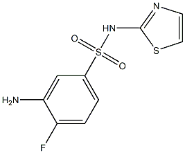 3-amino-4-fluoro-N-(1,3-thiazol-2-yl)benzene-1-sulfonamide Struktur