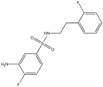 3-amino-4-fluoro-N-[2-(2-fluorophenyl)ethyl]benzene-1-sulfonamide Struktur