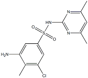 3-amino-5-chloro-N-(4,6-dimethylpyrimidin-2-yl)-4-methylbenzene-1-sulfonamide Struktur