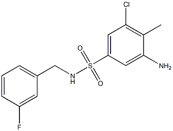 3-amino-5-chloro-N-[(3-fluorophenyl)methyl]-4-methylbenzene-1-sulfonamide Struktur