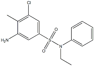 3-amino-5-chloro-N-ethyl-4-methyl-N-phenylbenzene-1-sulfonamide Struktur